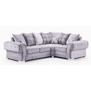 Verna Scatterback Fabric Corner Sofa Bed Right Hand In Grey