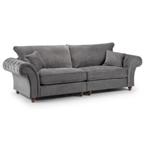 Williton Fabric 4 Seater Sofa In Dark Grey