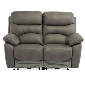 Leo Fabric Electric Recliner 2 Seater Sofa In Grey
