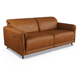 Nellie Leather Electric Recliner 3 Seater Sofa In Tan
