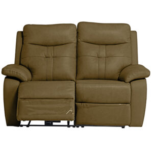Santino Leather Electric Recliner 2 Seater Sofa In Brown