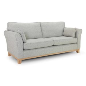 Delft Fabric 4 Seater Sofa With Wooden Frame In Grey