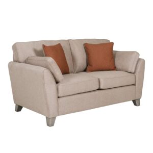 Castro Fabric 2 Seater Sofa In Biscuit With Cushions