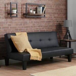 Franklins Faux Leather Sofa Bed In Black