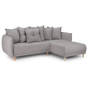 Gela Corner Fabric Sofa Bed In Grey