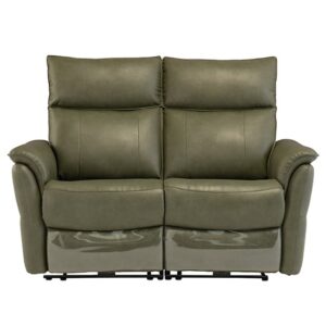 Canyon Faux Leather Electric Recliner 2 Seater Sofa In Green