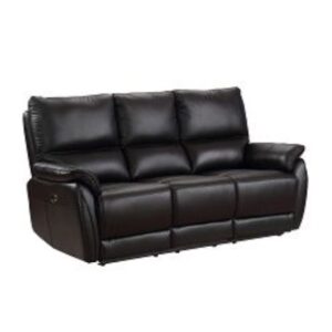 Essex Faux Leather Electric Recliner 3 Seater Sofa In Black