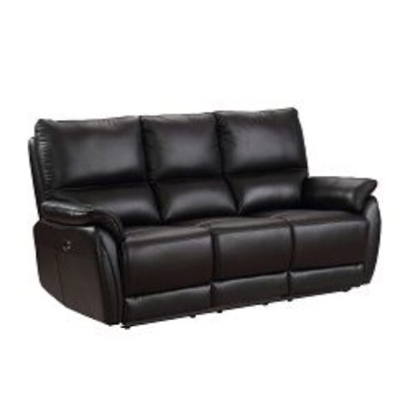 Essex Faux Leather Electric Recliner 3 Seater Sofa In Black