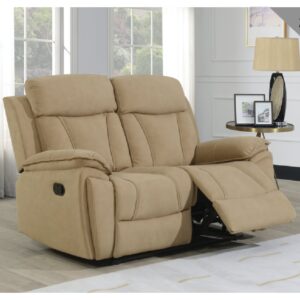 Killeen Fabric Recliner 2 Seater Sofa In Sand