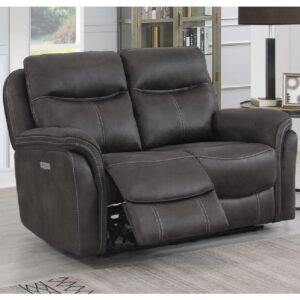 Chloe Fabric Electric Recliner 2 Seater Sofa In Grey