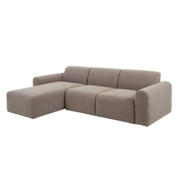 Manheim Fabric Left Hand 3 Seater Corner Sofa In Beige