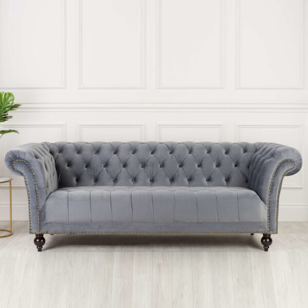 Chanter Fabric 3 Seater Sofa In Grey
